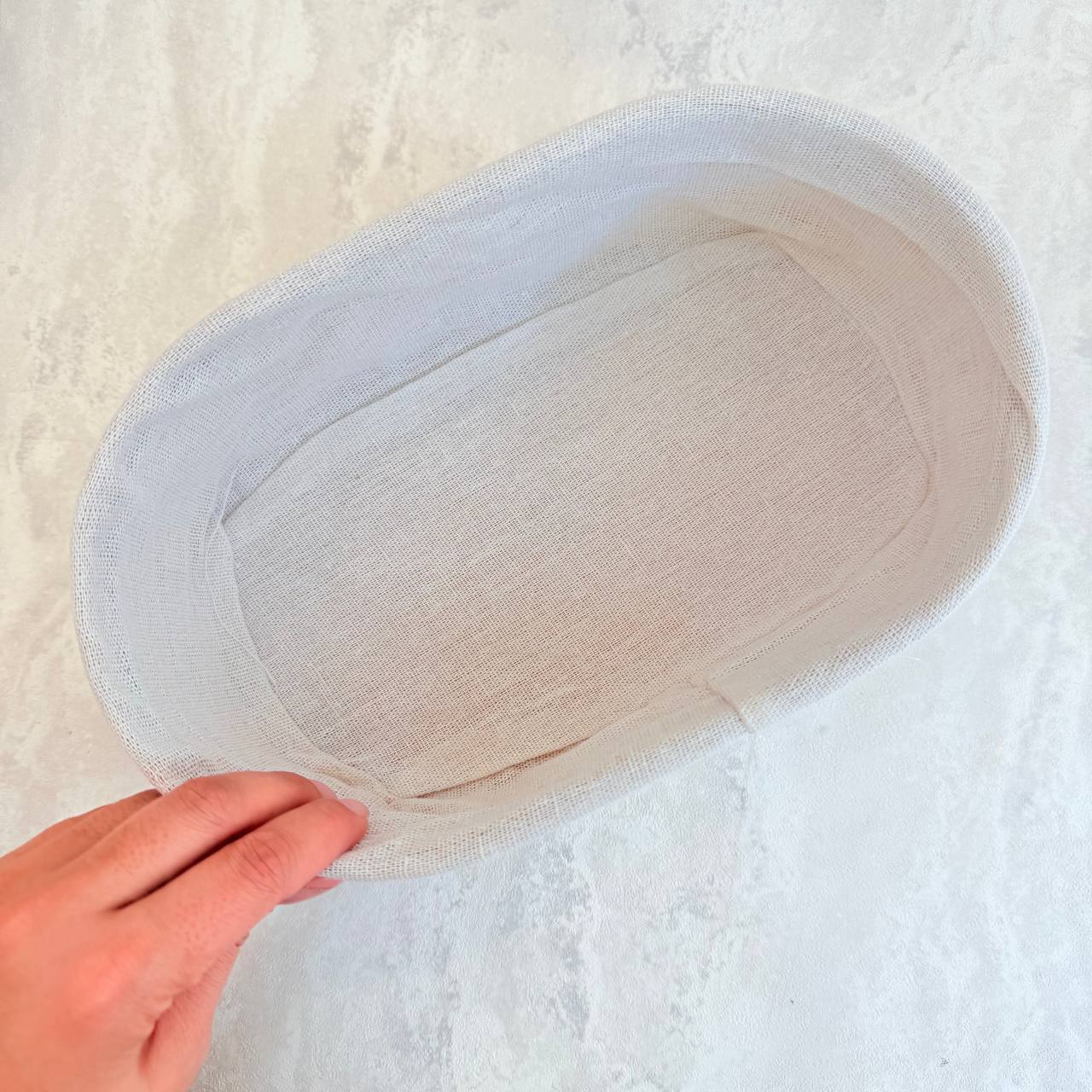  سبد نظم‌ دهنده بیضی حصیری داخل پارچه 
