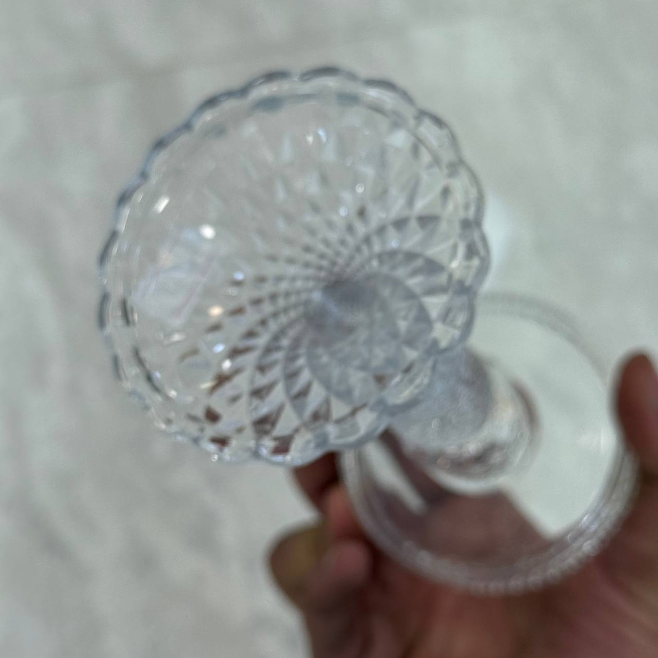  جا شمعی بلوری گوی مشجر (دو سایز) 