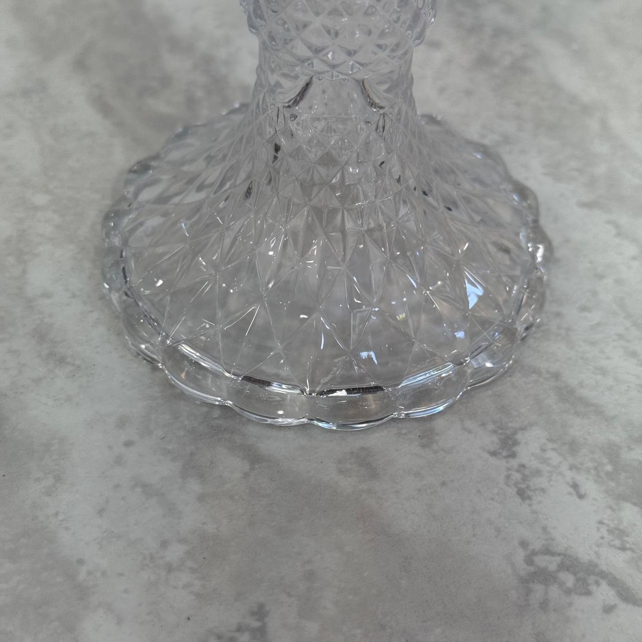  جا شمعی بلوری گوی مشجر (دو سایز) 