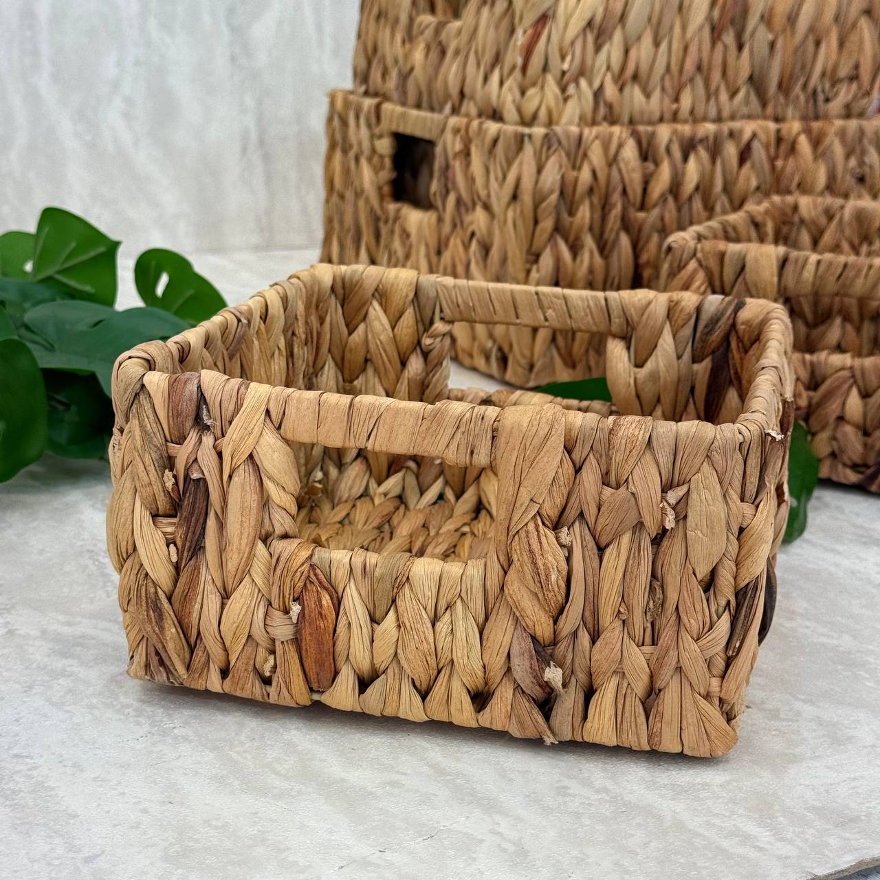  باکس حصیری مربعی (سه سایز) 