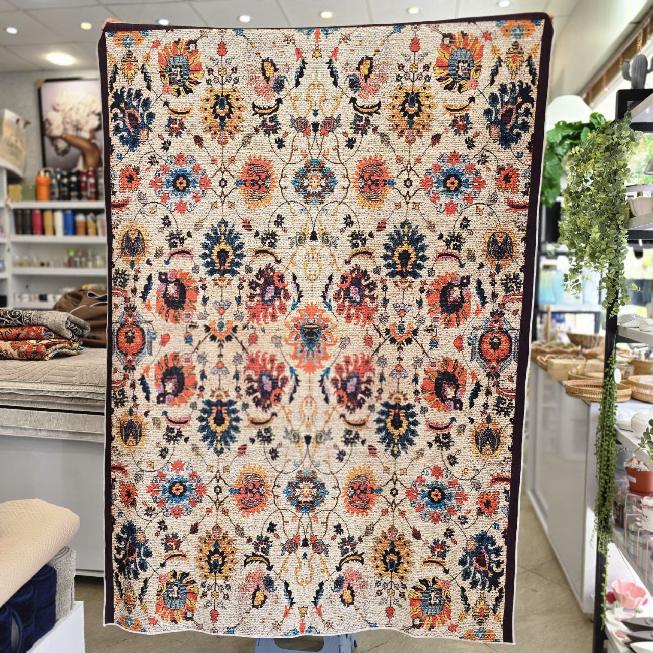  روفرشی ضخیم مخمل طرح سلطان آباد (۱۹۰×۱۴۰) 