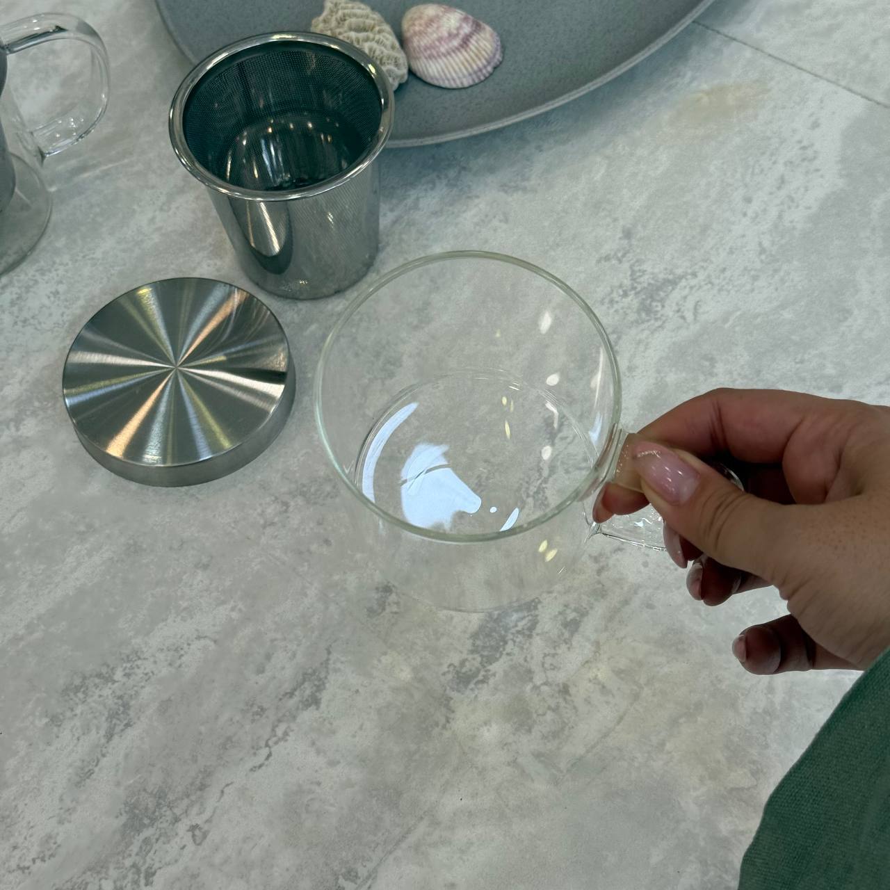  لیوان دمنوش پیرکس و استیل 
