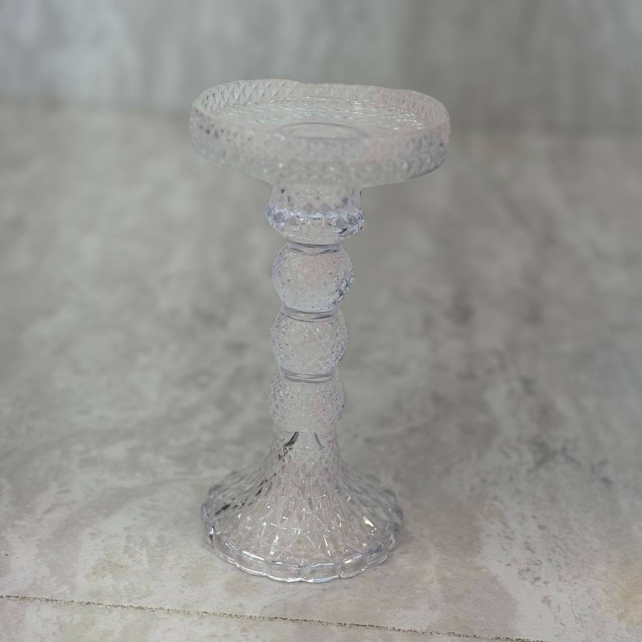  جا شمعی بلوری گوی مشجر (دو سایز) 