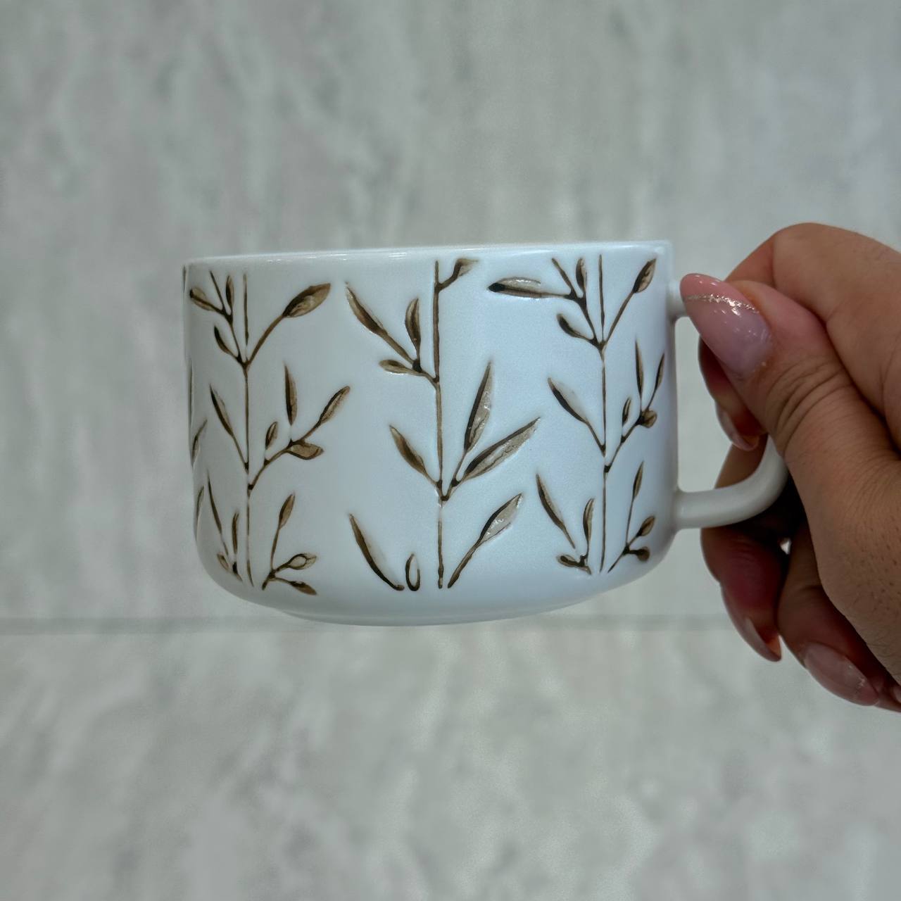 فنجان چای و قهوه طرح برگ 