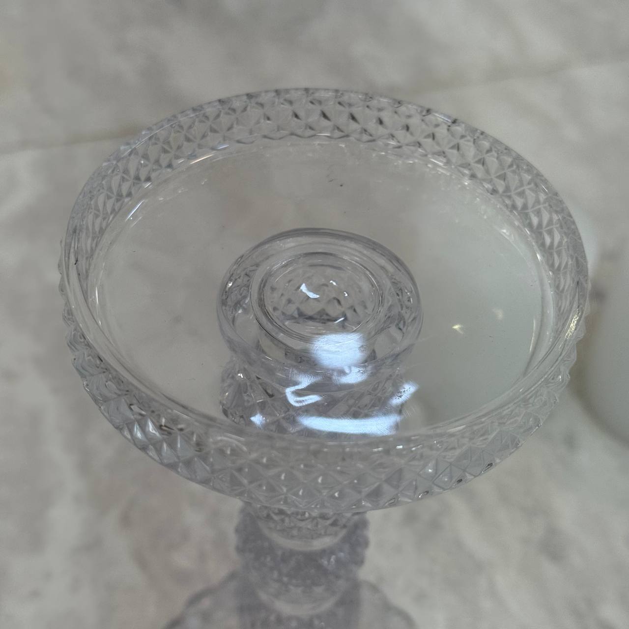  جا شمعی بلوری گوی مشجر (دو سایز) 