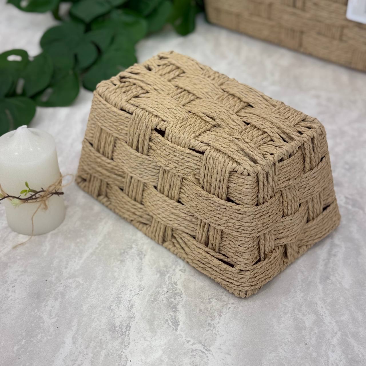  سبد حصیری مدل پاپیون مستطیلی ( سه سایز) 