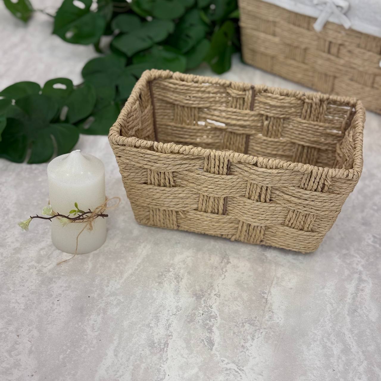  سبد حصیری مدل پاپیون مستطیلی ( سه سایز) 