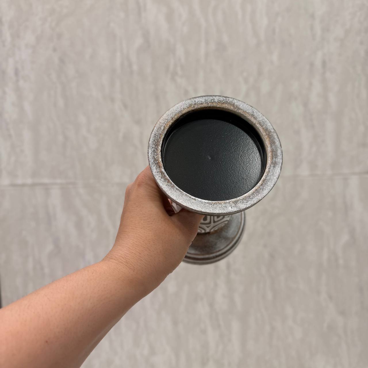 photo_5870703910170248630_y جا شمعی چوبی پتینه دو سایز - Image 4