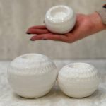 جا شمعی توپی سه سایز سفید - Image 4