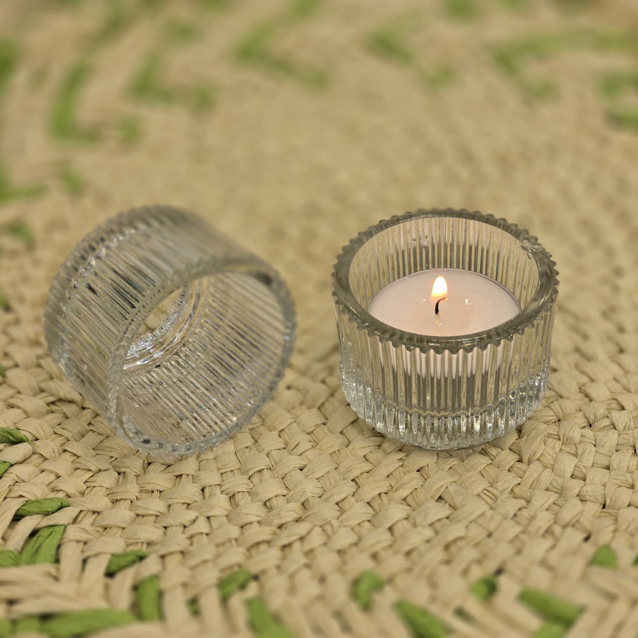 photo_5902117593030973079_y جا شمعی بلور راه راه دنیز - Image 2