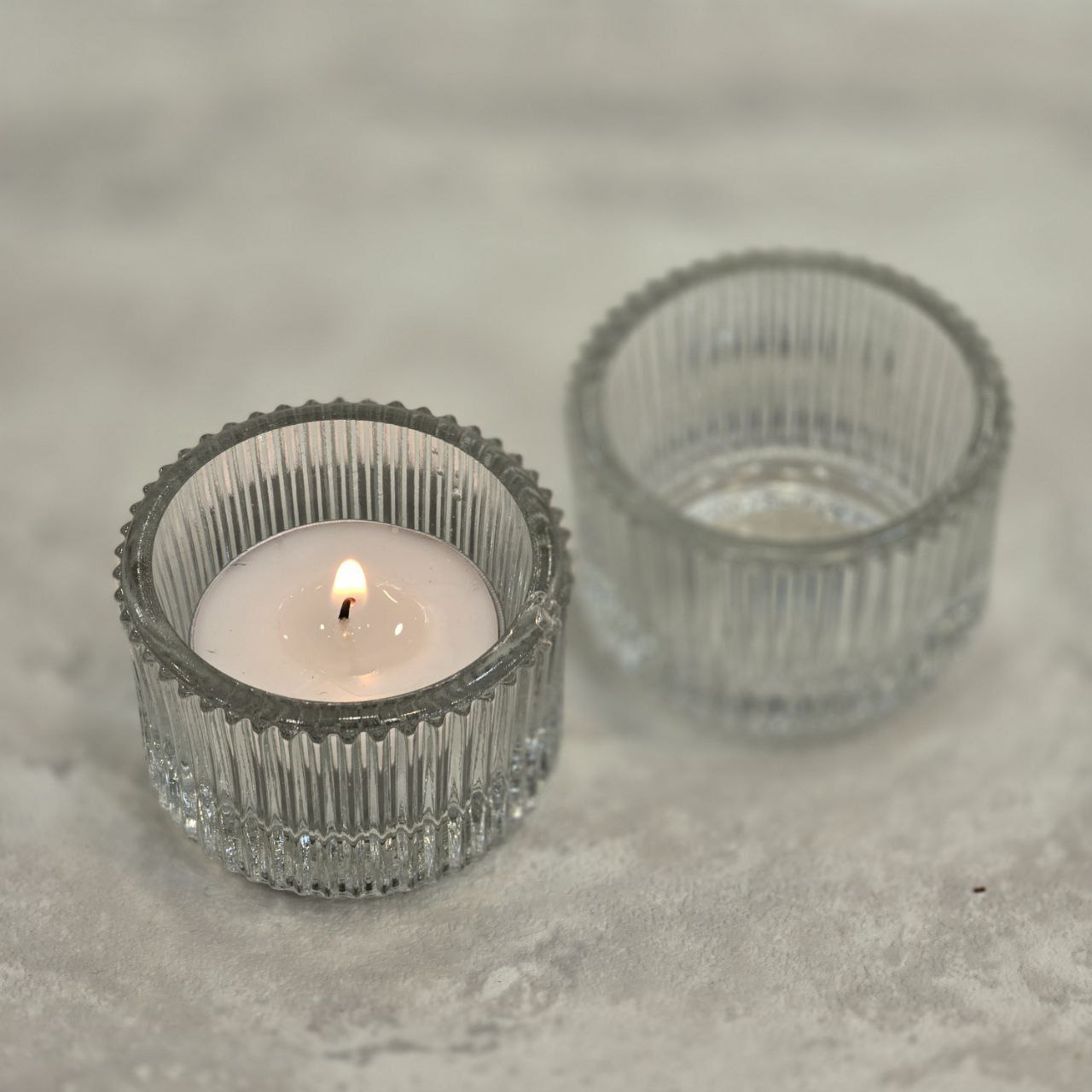 photo_5902117593030973081_y جا شمعی بلور راه راه دنیز - Image 3