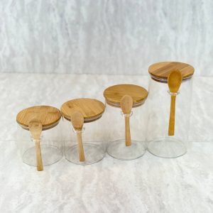 بانکه پیرکس دربامبو قاشق دار (چهار سایز)