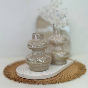 گلدان دو پله بژ