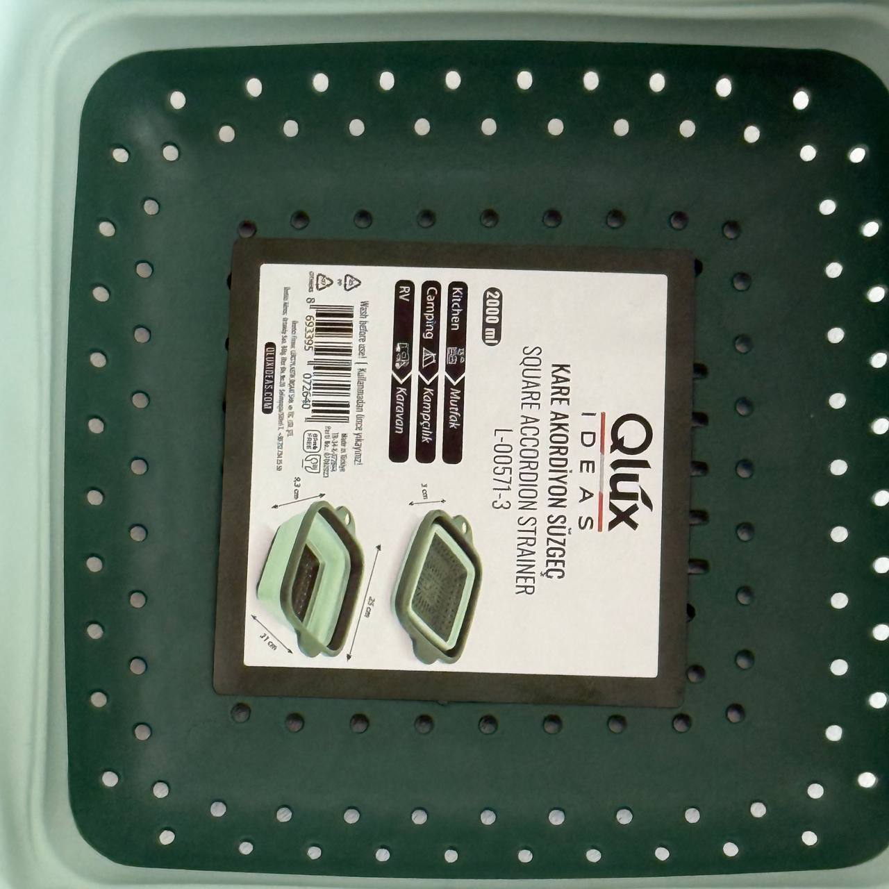 photo_6023792315719600018_y آبکش مربعی تاشو Qlux - Image 6