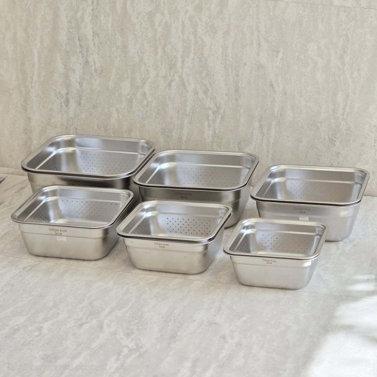 5922309350984715475 آبکش و لگن نقره ای - Image 1