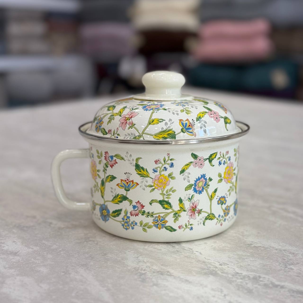 photo_2026-02-17_13-59-07 ظرف نگهدارنده تک دسته لعابی گلدار - Image 1